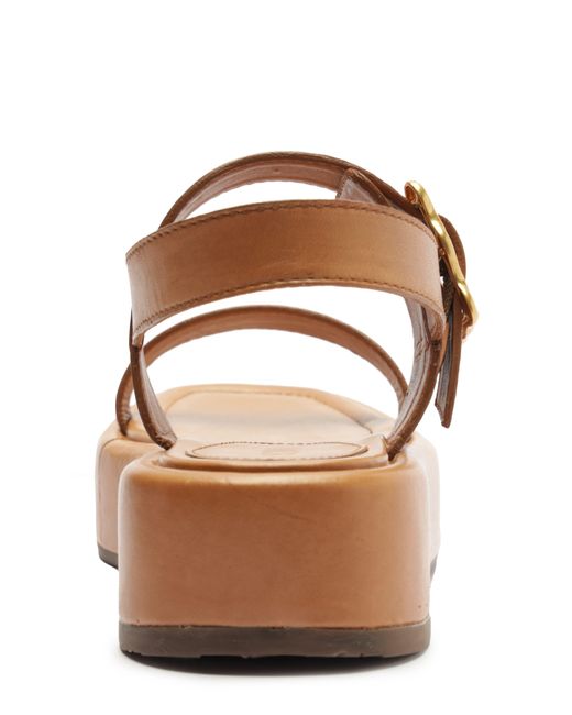 SCHUTZ SHOES Brown Wavy Ankle Strap Platform Sandal