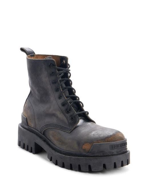 Balenciaga Black Strike Combat Boot for men