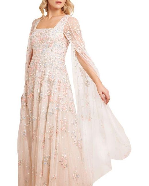 Needle & Thread Pink Versailles Ditsy Cape Sleeve Ankle Gown