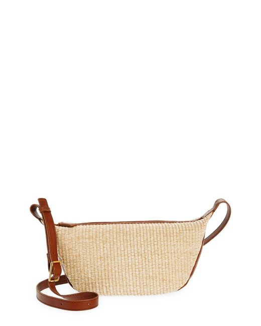 Madewell Natural The Sling Raffia & Leather Crossbody Bag