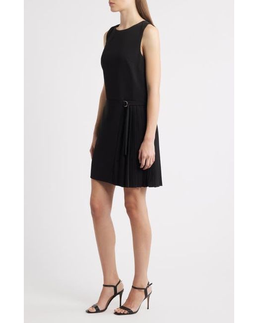 Sam Edelman Black Side Pleat Sheath Minidress