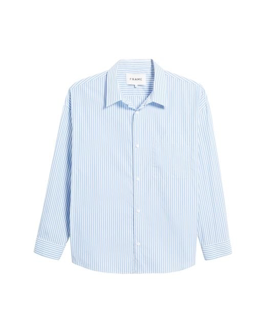 FRAME Stripe Relaxed Fit Button-up Shirt in Blue for Men | Lyst