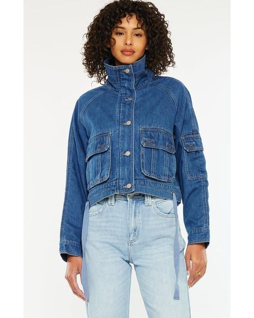 Kancan Blue Jailene Denim Windbreaker Jacket