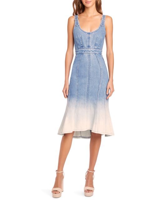 Amanda Uprichard Raisa Denim A-line Dress in Blue | Lyst