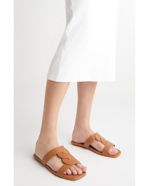 Stuart Weitzman Brown Ibiza Slide Sandal