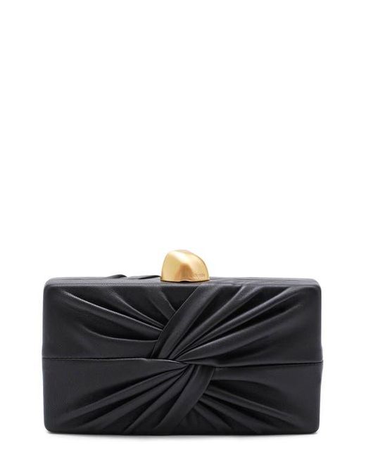 Cult Gaia Black Lisse Leather Clutch