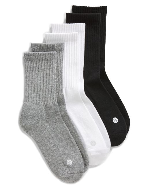 Zella Gray 3-Pack Crew Socks