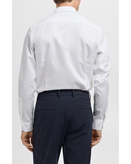 Mango White Slim Fit Cotton Button-Up Shirt for men