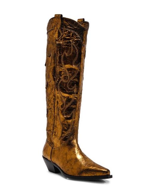 Free People Moody Metallic Western Boot in Brown | Lyst