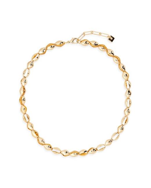 Open Edit Metallic Clamshell Link Chain Necklace