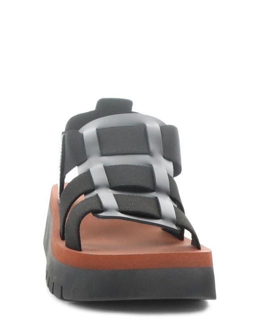 Fly London Black Samb Platform Wedge Sandal