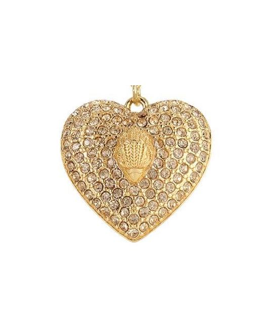 Kurt Geiger White Pavé Heart Pendant Necklace