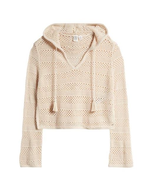 Roxy White After Beach Break Ii Cover-Up Hoodie Sweater