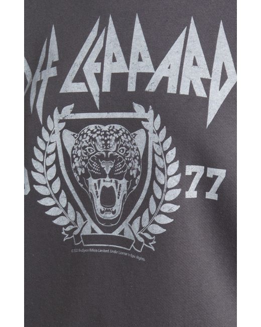 THE VINYL ICONS Gray Def Leppard Fleece Graphic Sweatshirt