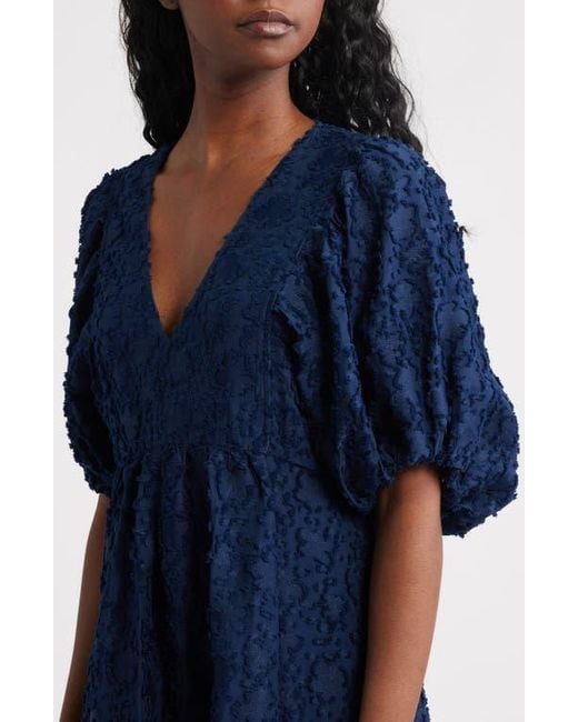 & Other Stories Blue Jacquard Maxi Dress