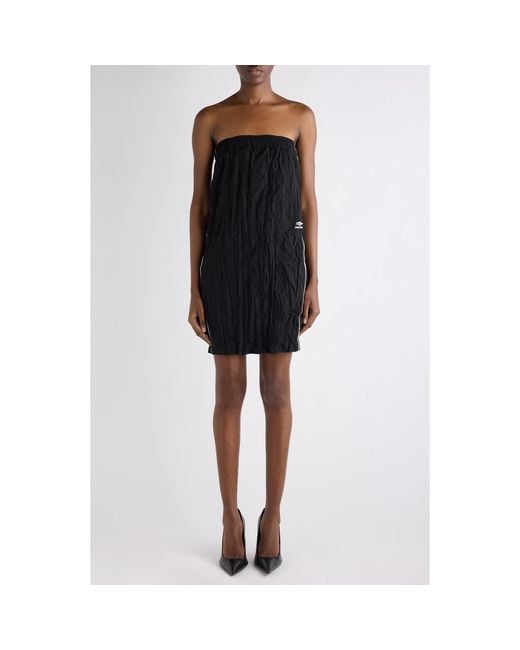 Balenciaga Black Strapless Tracksuit Minidress