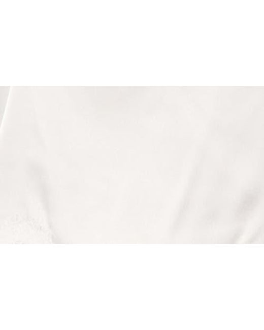 KAT THE LABEL White Olivia Lace Trim Satin Camisole