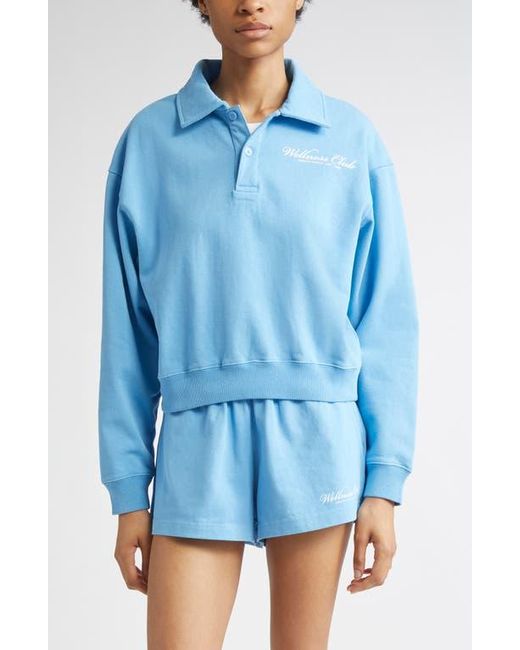 Sporty & Rich Blue Wellness Club Polo Sweatshirt