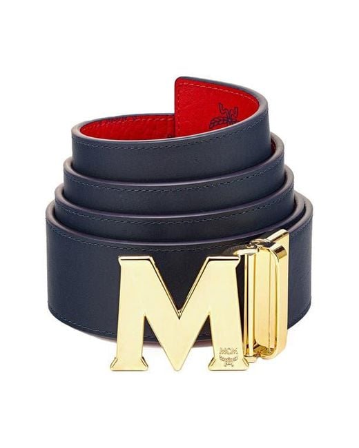 MCM Flat M Reversible Belt in Red for Men Lyst