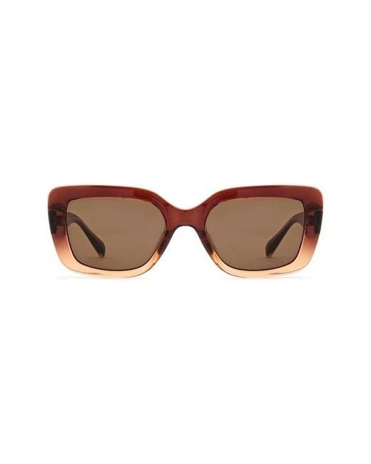 Fossil Brown 52Mm Gradient Rectangular Sunglasses