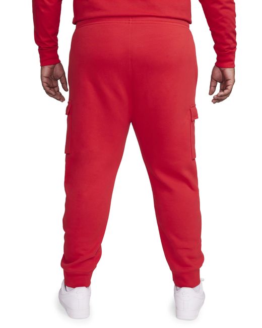 Nike Red Club Fleece Cargo Pocket joggers for men