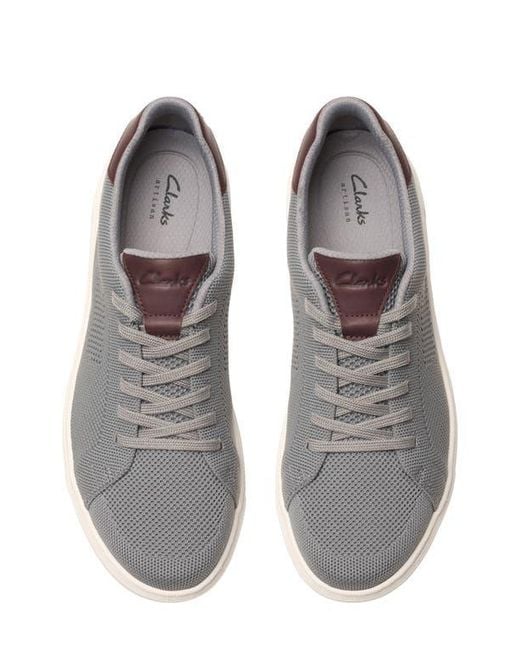 Clarks White Mapstone Knit Sneaker for men