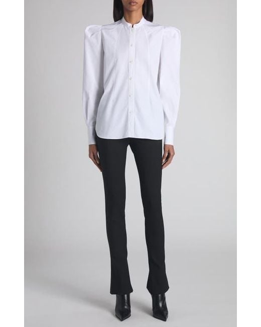 Alexander McQueen White Cotton Poplin Button-Up Shirt