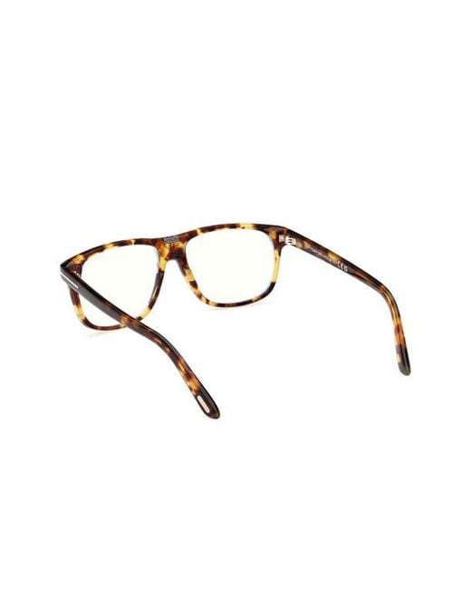 Tom Ford Brown 56Mm Pilot Light Blocking Glasses for men