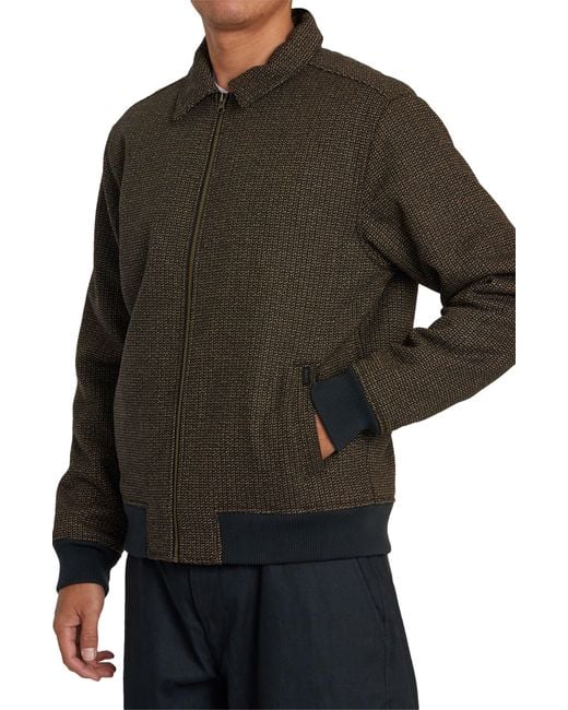 RVCA Brown Pisco Wool Blend Zip Jacket for men