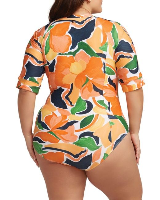 Artesands De L'hortus Seurat Sunsafe One-piece Swimsuit in Orange