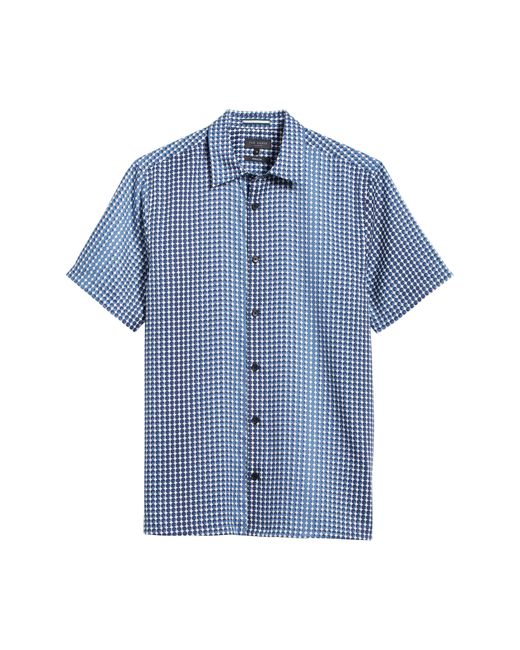 Ted Baker Blue Munden Relaxed Fit Ombré Dot Print Short Sleeve Button-up Shirt for men