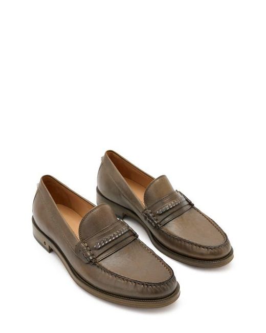 John Varvatos Brown Hawthorne Chain Bit Loafer for men