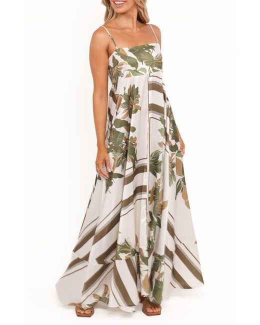 Prom Dresses Green Petal Pup Elanor Print Sleeveless Maxi Dress In Natural  Lyst