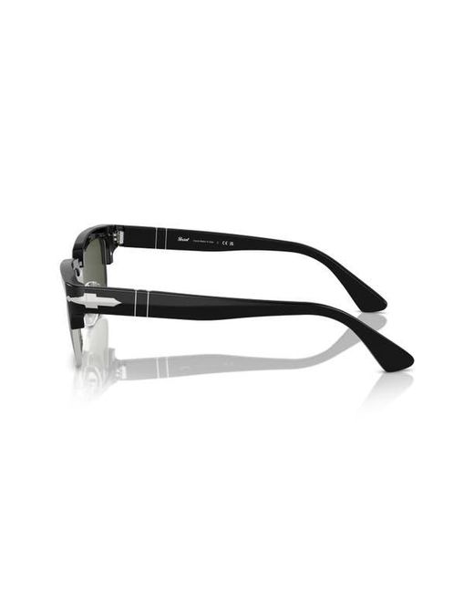 Persol Black Italian Rectangular Acetate Sunglasses for men