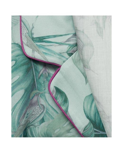 Mango Green Tropical Print Pajama Shirt