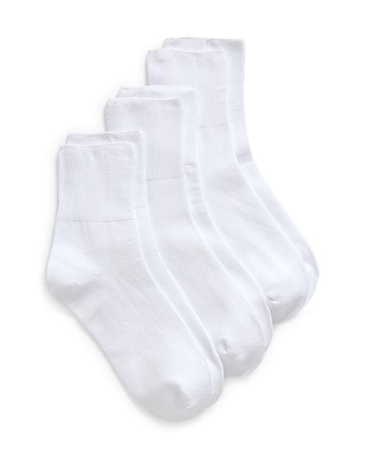 Hue White 3-Pack Bobby Socks