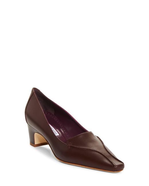 Manolo Blahnik Red Cleofelo Loafer Pump