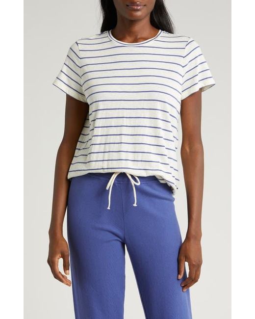 Marine Layer Blue Swing Stripe Crewneck T-Shirt