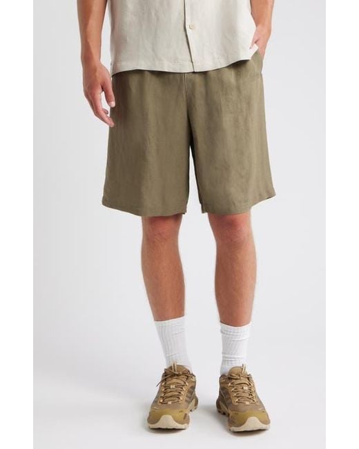 Topman Green Wide Leg Linen Blend Shorts for men