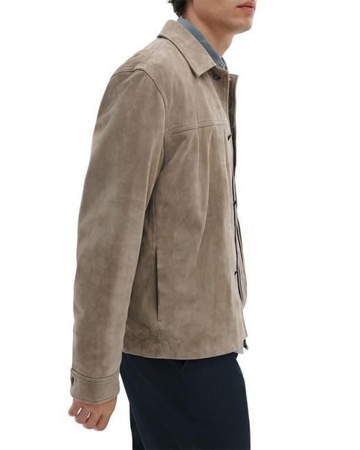 Rag & Bone Gray Dwight Goatskin Suede Jacket for men