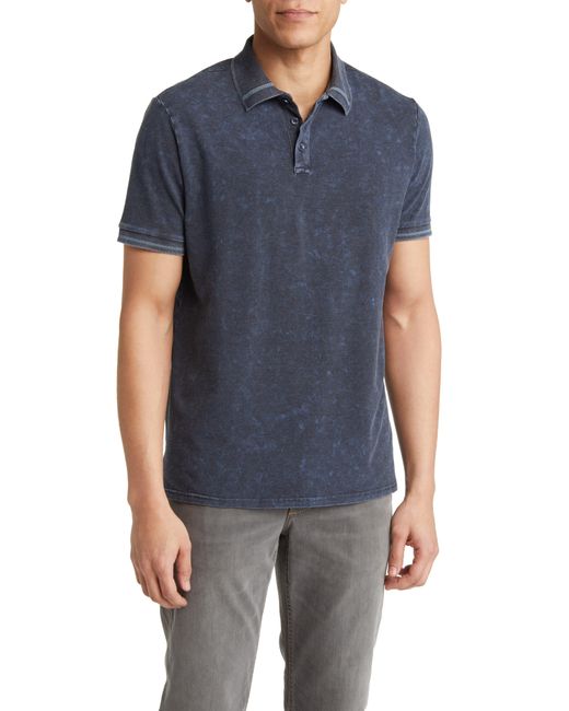 Stone Rose Blue Tipped Acid Wash Performance Jersey Polo for men