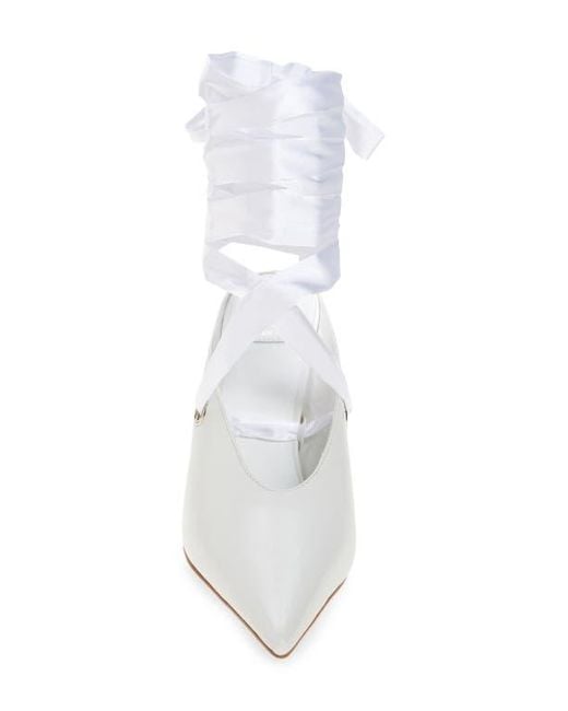 Jeffrey Campbell White Grateau Ankle Wrap Mule