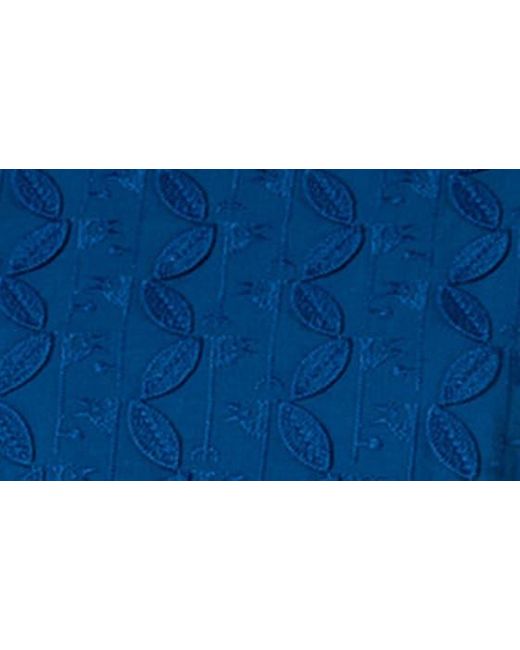 Akris Punto Blue Bird Embroidery Cotton Top