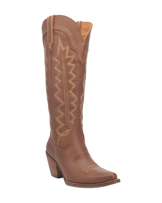 Dingo Brown Knee High Western Boot