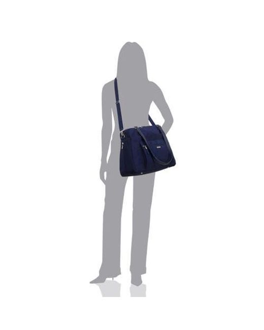 Baggallini Blue Overnight Expandable Laptop Tote Bag With Rfid Wristlet