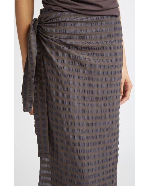 Paloma Wool Staino Gingham Seersucker Wrap Skirt in Black | Lyst