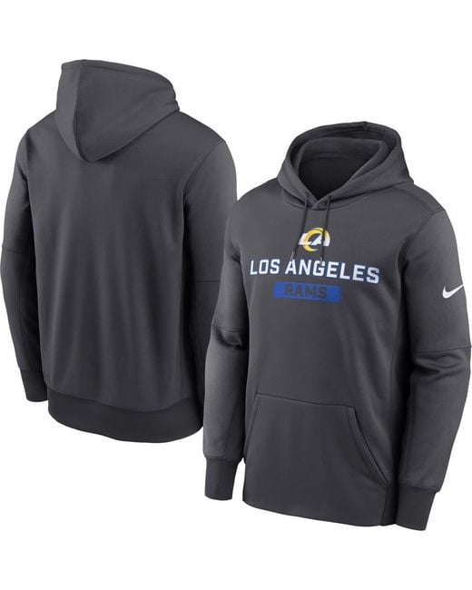 Nike Black Los Angeles Rams Toss Sweep Performance Pullover Hoodie for men