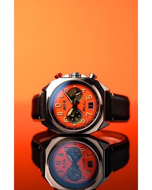 AVI-8 Black Bell X-1 Machbuster Chronograph Watch, 41Mm for men