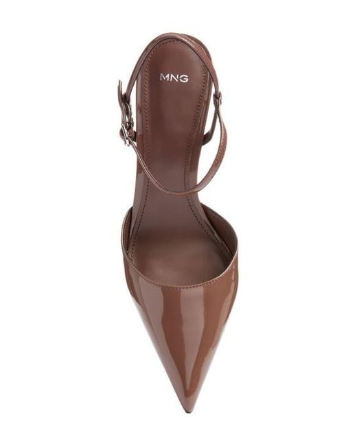 Mango Brown Glitty Ankle Strap Pump