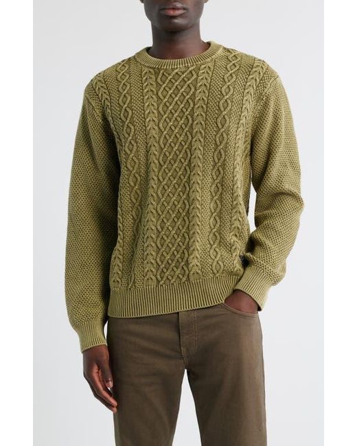 Dark Seas Green Big Sur Mixed Stitch Sweater for men